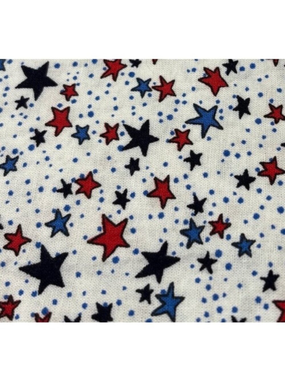 Patriotic Stars Cotton Fabric 11" x 54" White Red Blue Joann